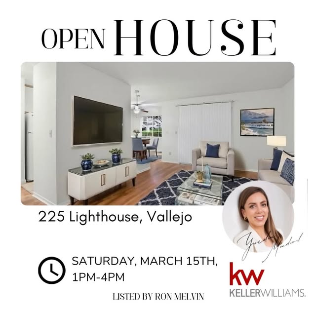 Open house · 225 Lighthouse, Vallejo · March 15, 1–4 PM.